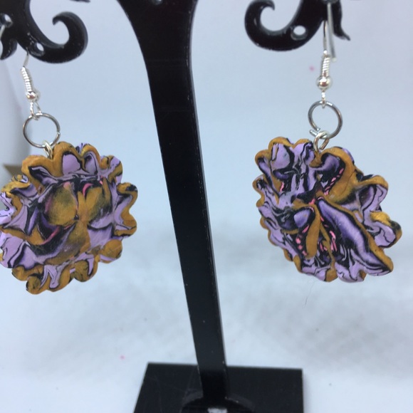Unique Handmade Polymer Blossom Earrings - Picture 7 of 8